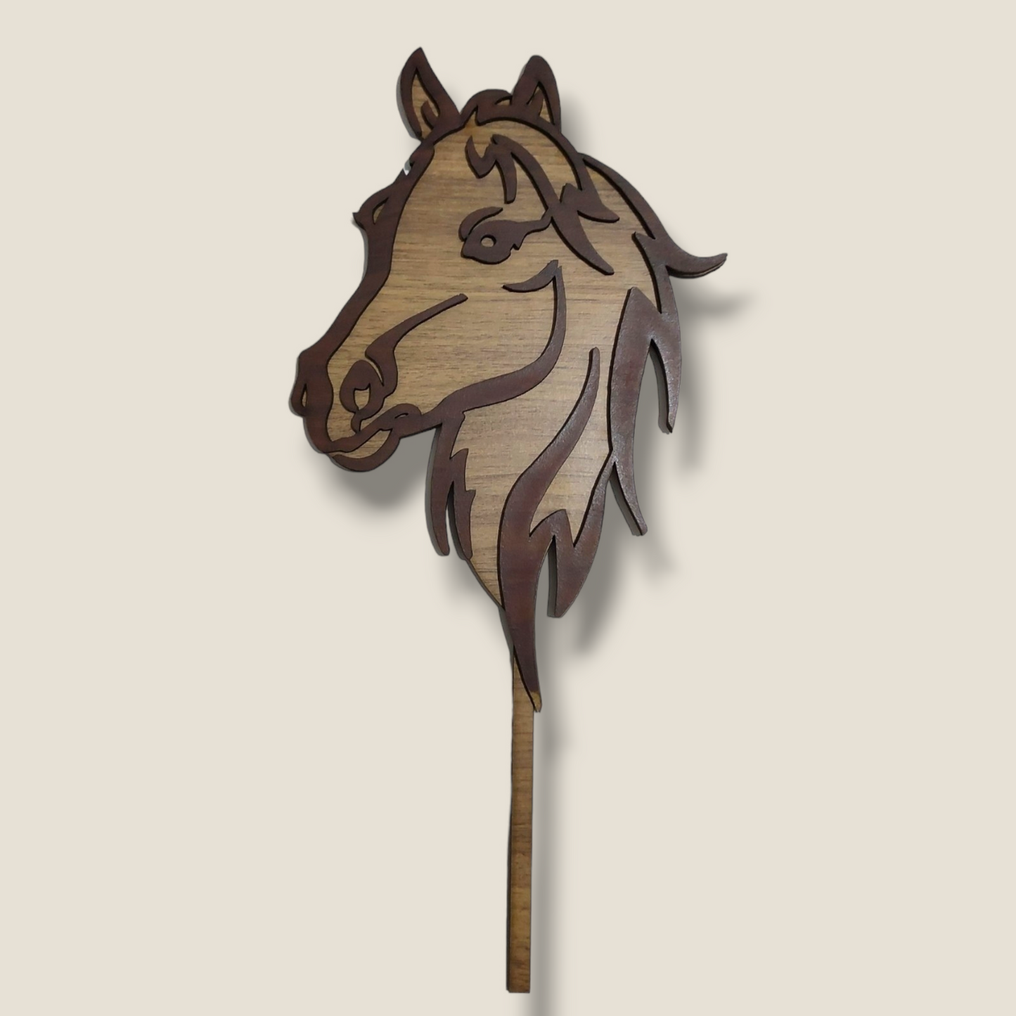 Layered wood topper "horse"