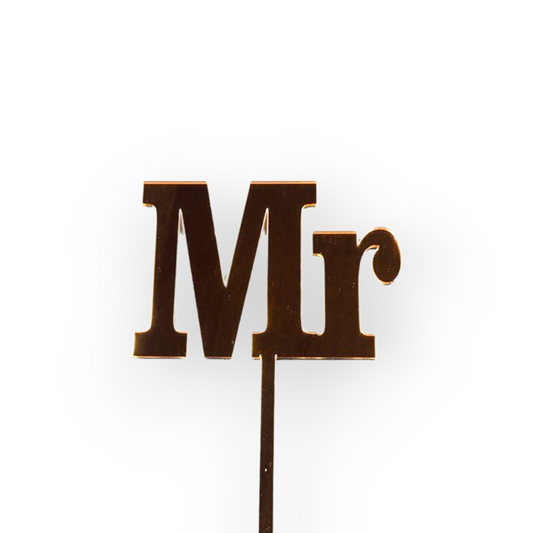 Wood topper (brown) "Mr"