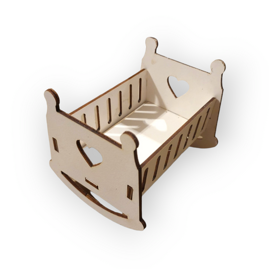 3D wooden topper "Baby cot"