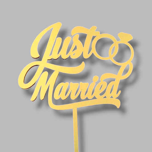 Matte acrylic topper (gold) "Just Married"