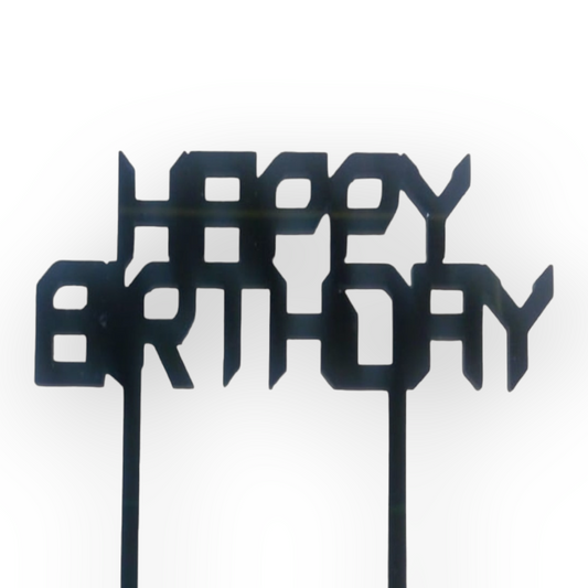 Acrylic topper (Black) "Happy Birthday"