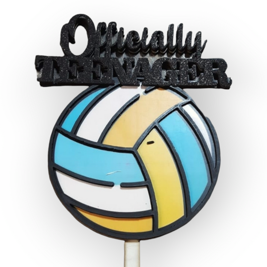 Layered wood topper "Volley ball"
