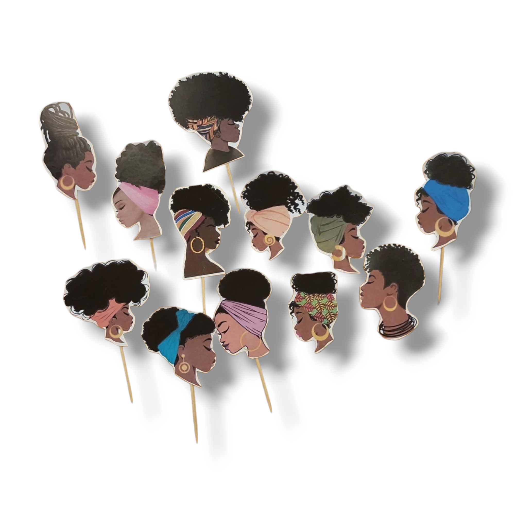 Cupcake toppers (cutout cardboard) "Spa girls"