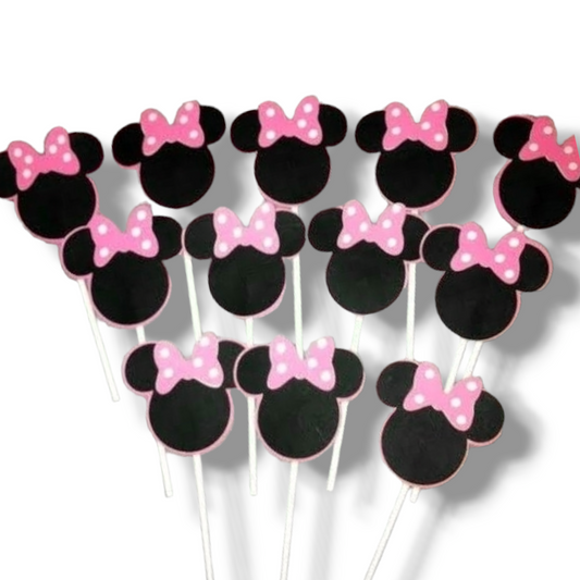 Cupcake toppers (cutout cardboard) "Minnie heads"