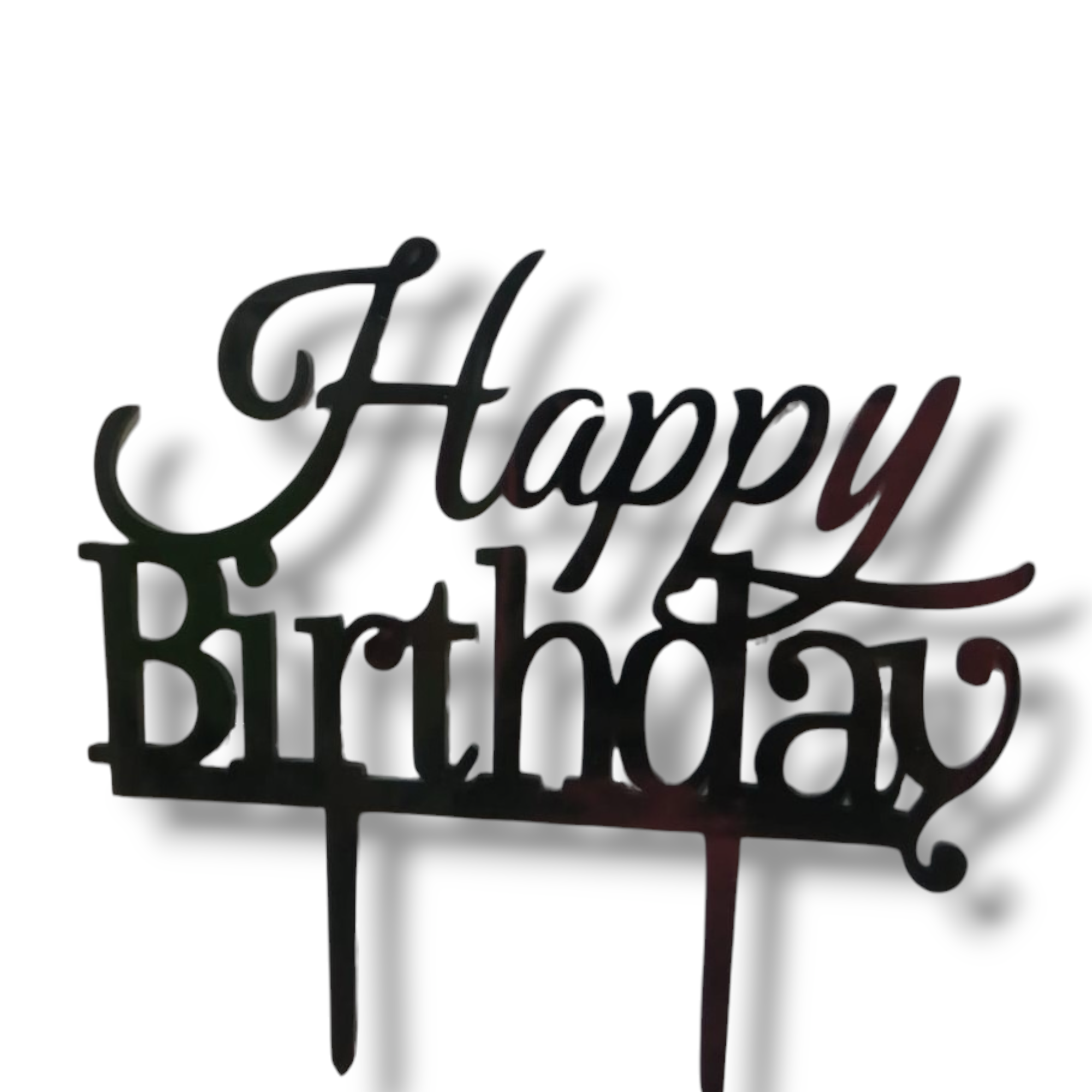 Acrylic topper (Black) "Happy birthday"