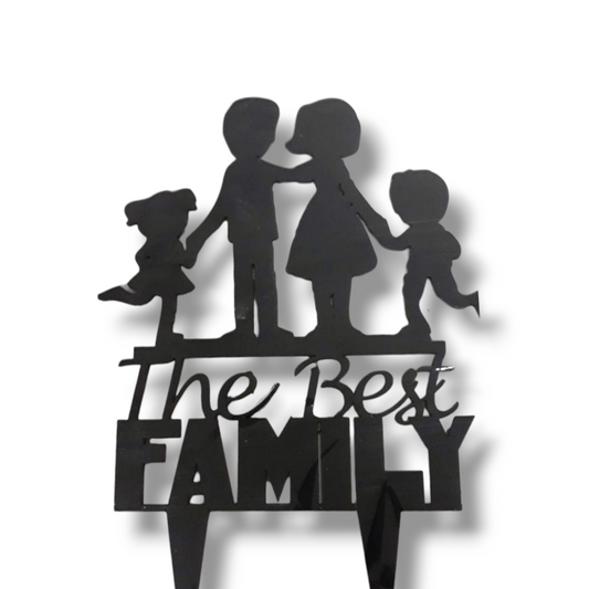 Wood topper (black) "The best family"