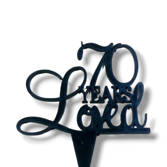 Acrylic topper (Black) "'Age' years loved"