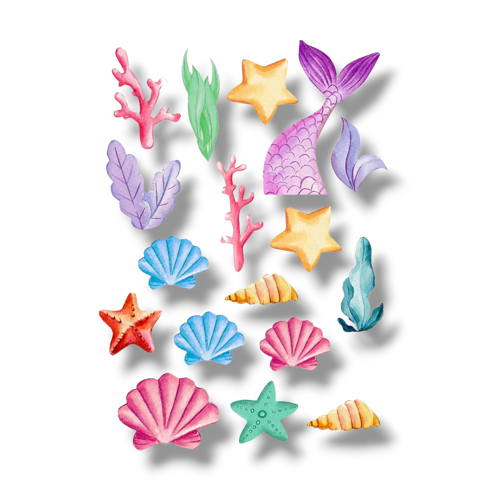 Cupcake toppers (cutout cardboard) "seashells"