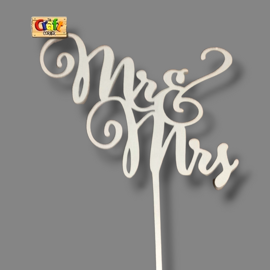 Wood topper (White) "Mr & Mrs"