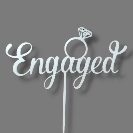 Wood topper (White) "Engaged"