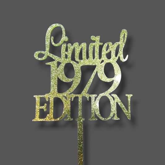 Glittery acrylic topper (gold) "Limited 'Year' Edition"