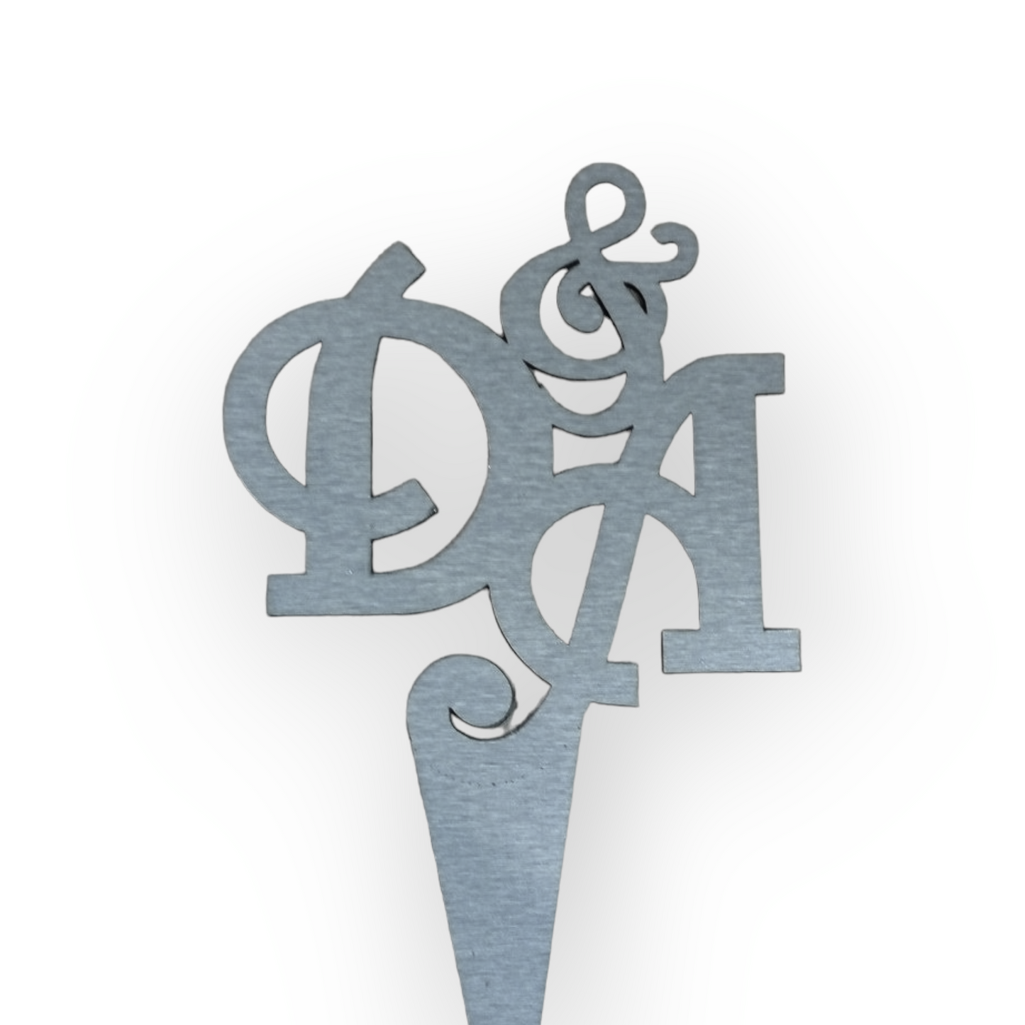 Wood topper (grey/silver) "Initials"