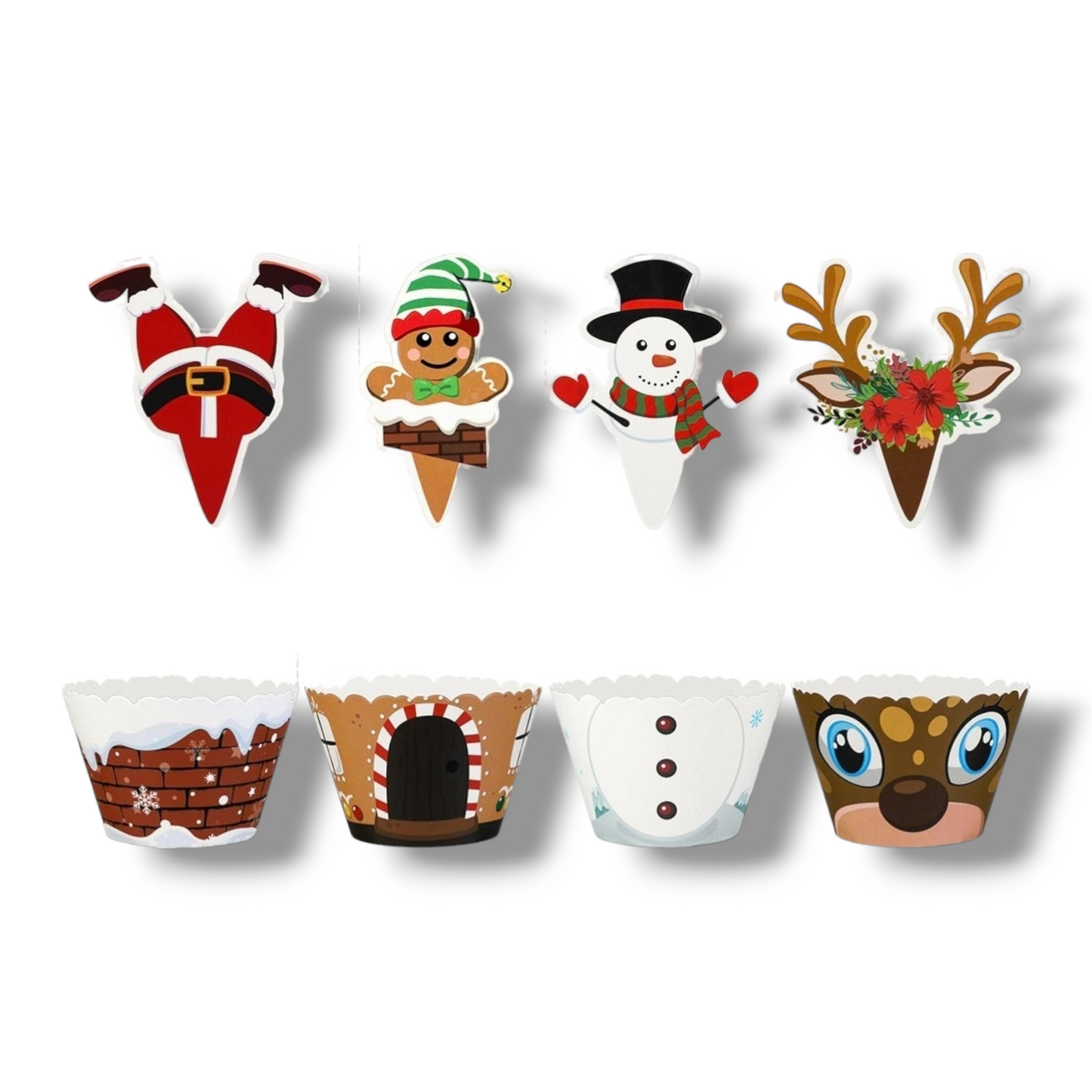 Cupcake wrapper (set of 12) "Christmas" 1