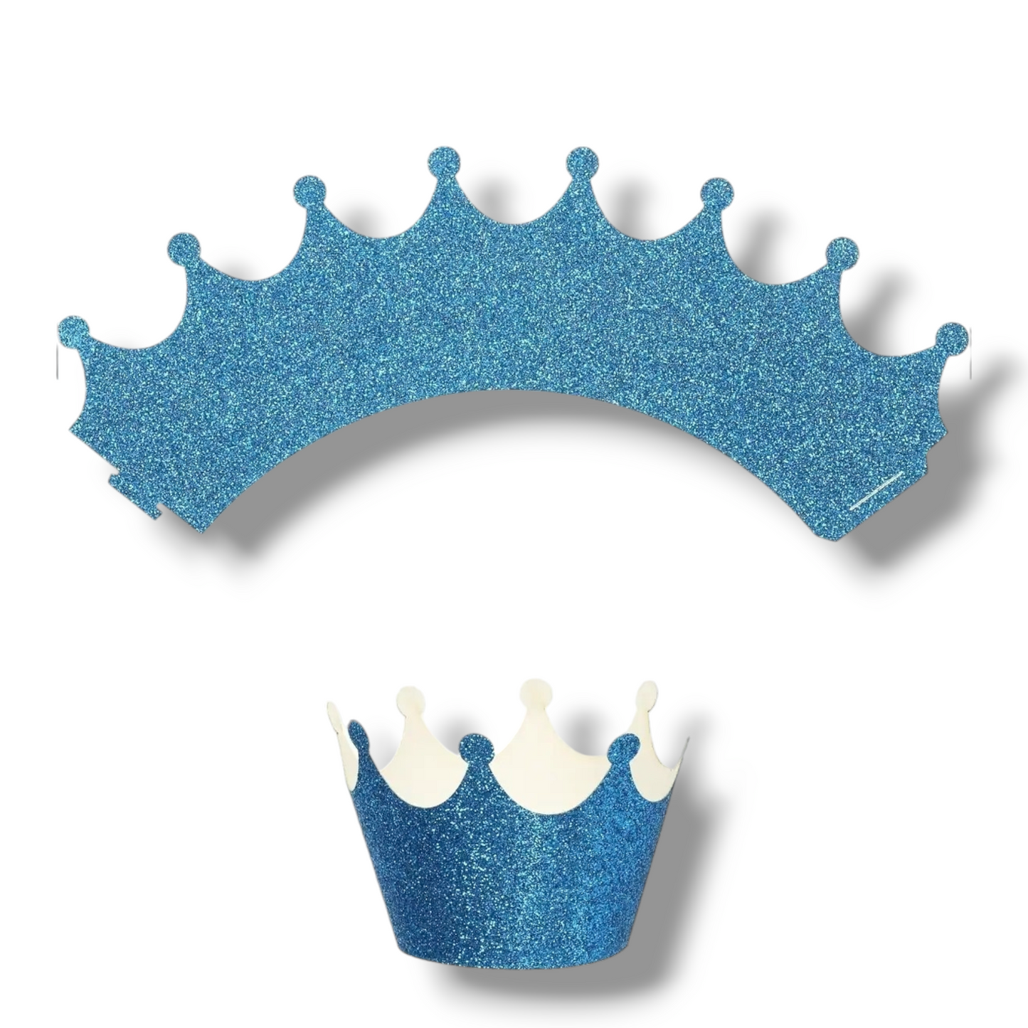 Cupcake wrapper Crown shaped (set of 12) "blue"