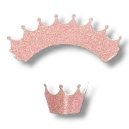 Cupcake wrapper Crown shaped (set of 12) "pink"