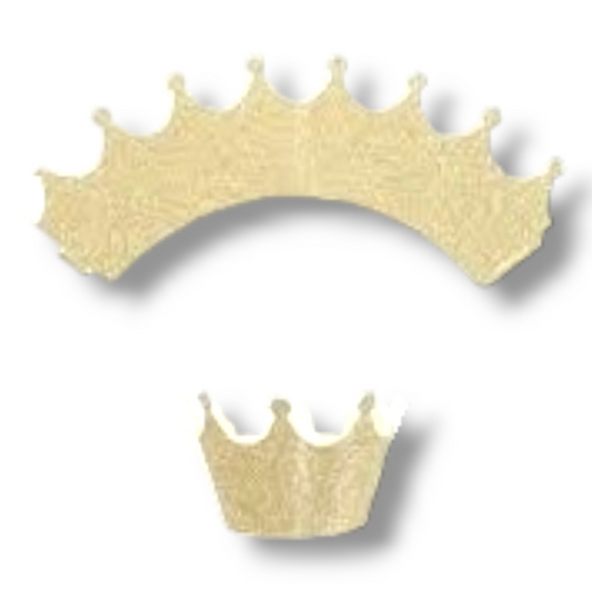 Cupcake wrapper Crown shaped (set of 12) "gold"