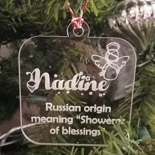 Personalized Acrylic Name origin ornaments