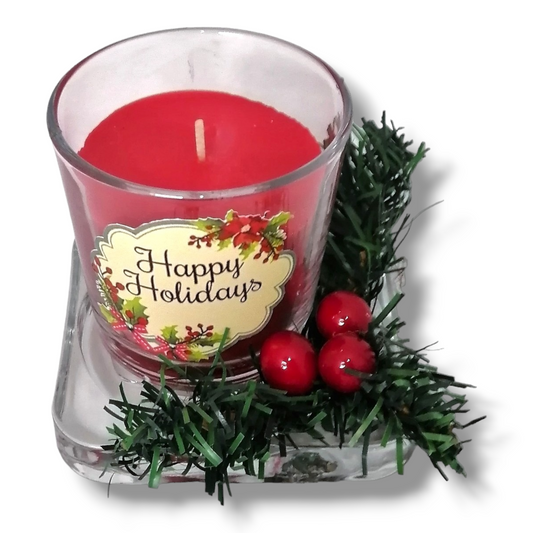 Candle holder: Glass plate with candle cup