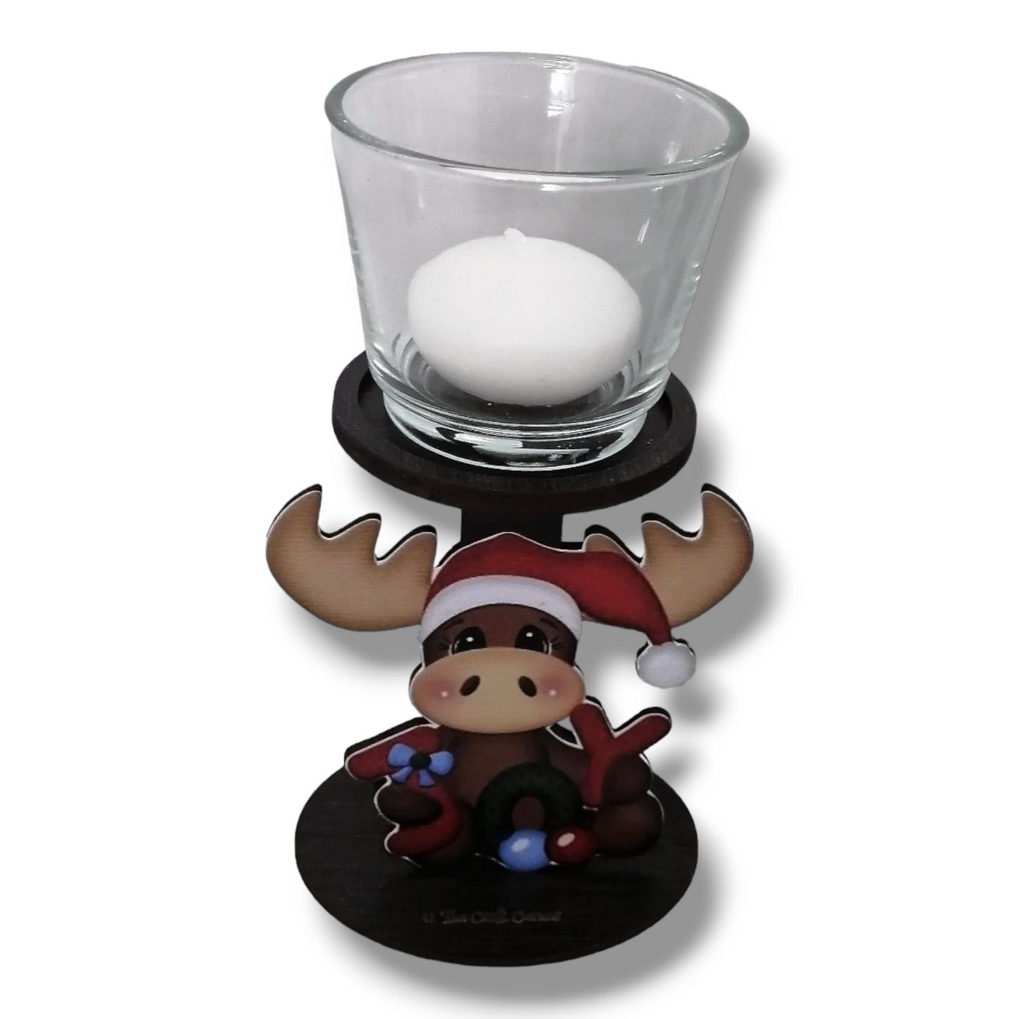Candle holder: Wooden reindeer candle cups
