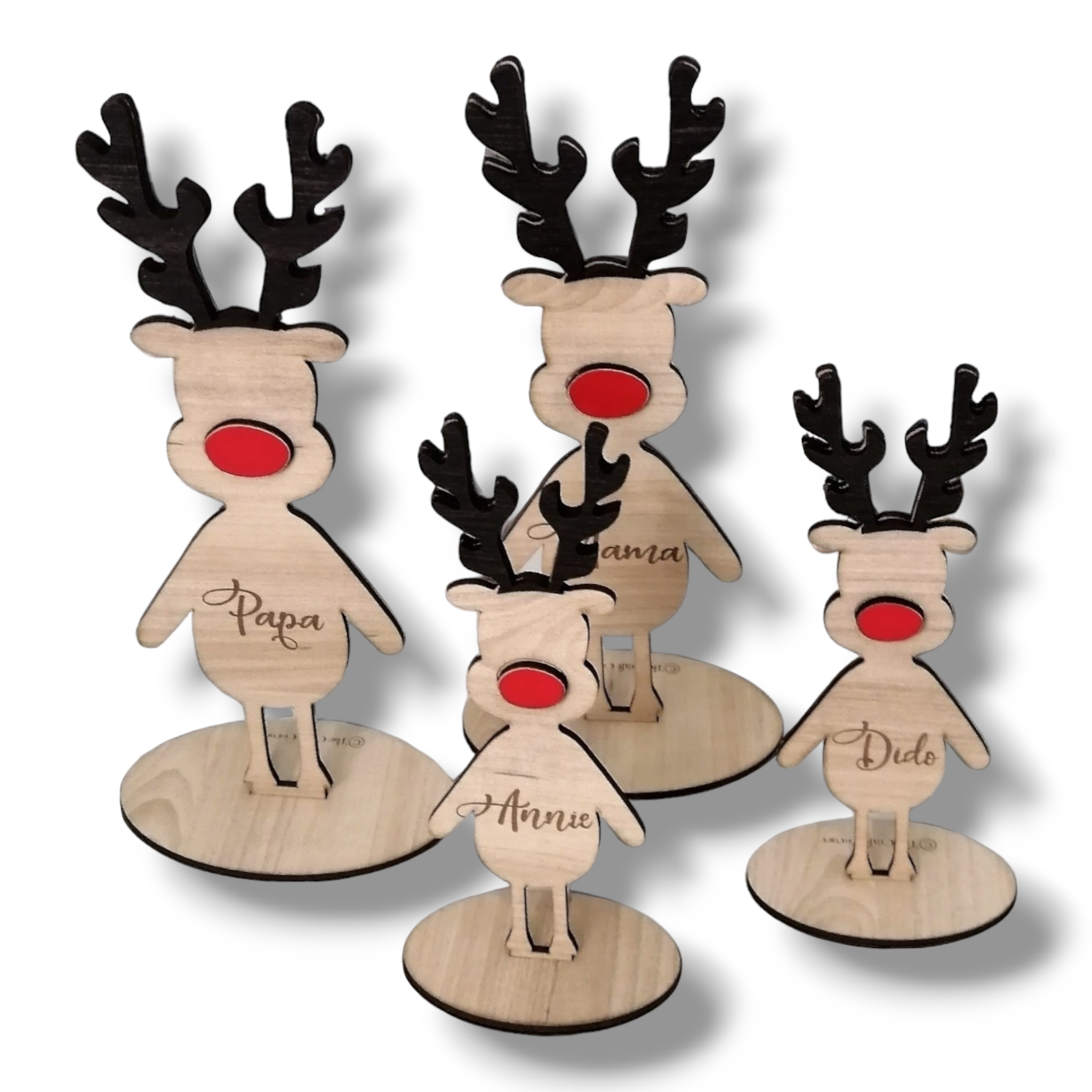 Personalized Family Reindeer stands