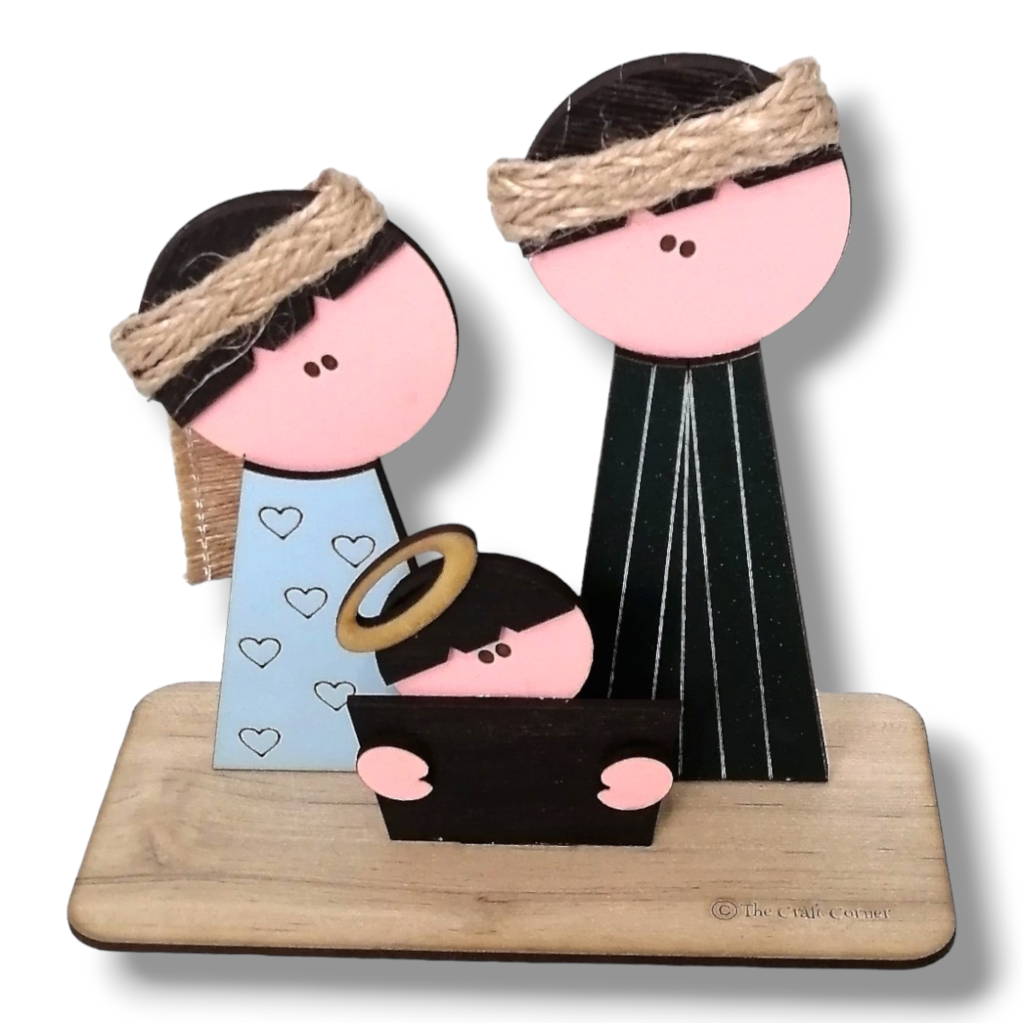 Nativity Scene: Contemporary wooden stand