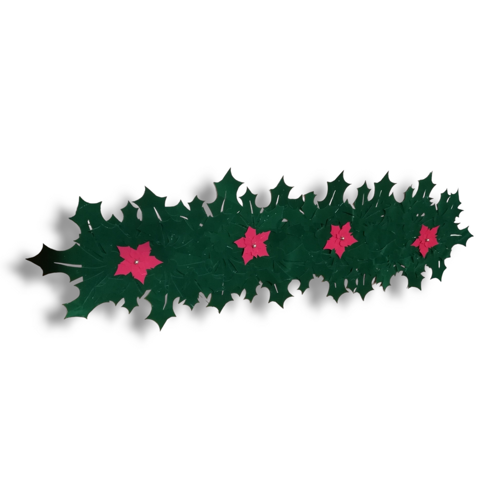 Velvet Christmas table runner (Holly)