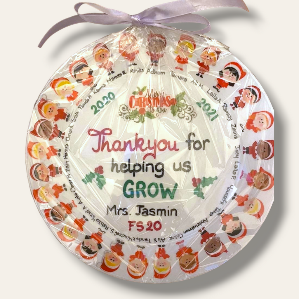 Teacher Gift: Christmas class sticker plate