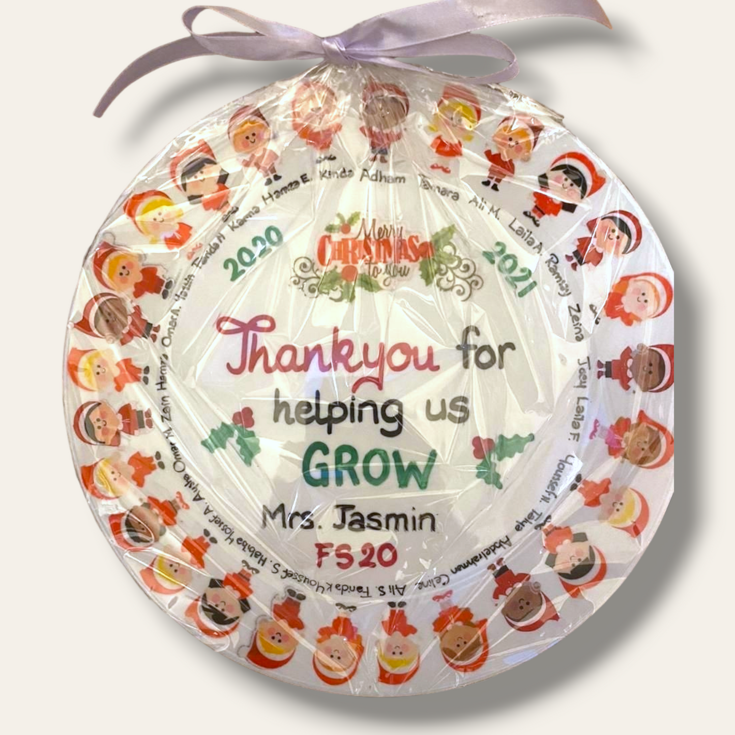 Christmas class sticker plate