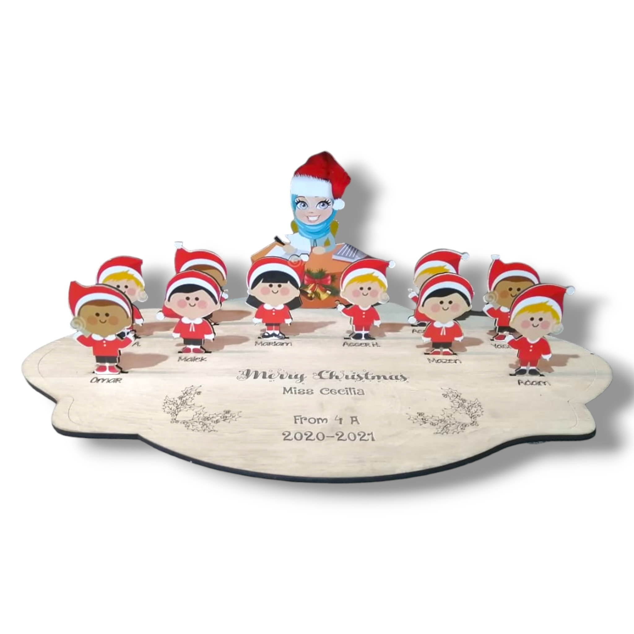Teacher 3D Wooden Christmas class table top board