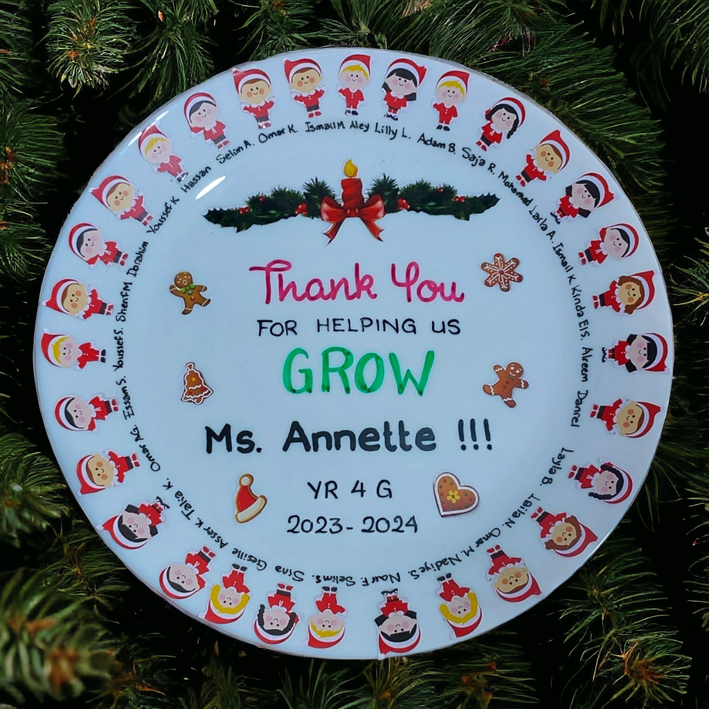 Teacher Gift: Christmas class sticker plate