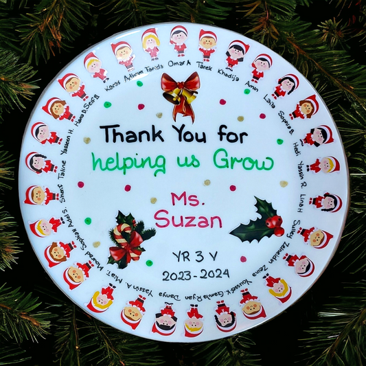 Christmas class sticker plate