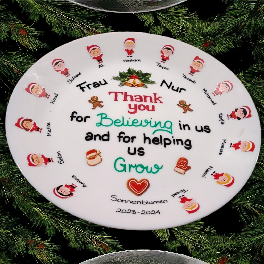 Teacher Gift: Christmas class sticker plate