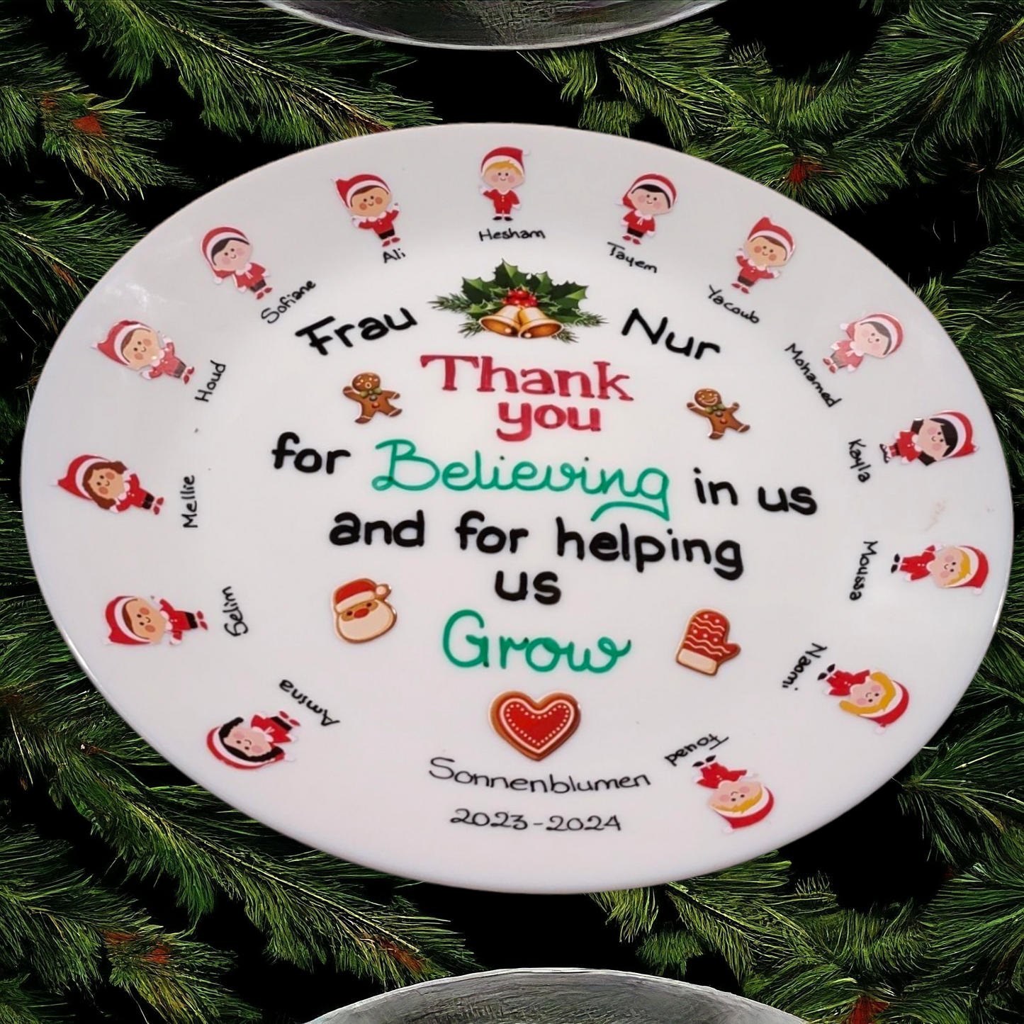 Christmas class sticker plate