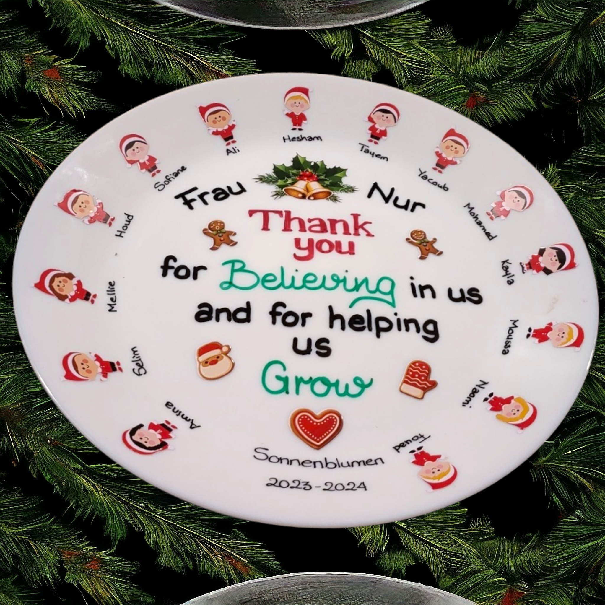 Teacher Gift: Christmas class sticker plate