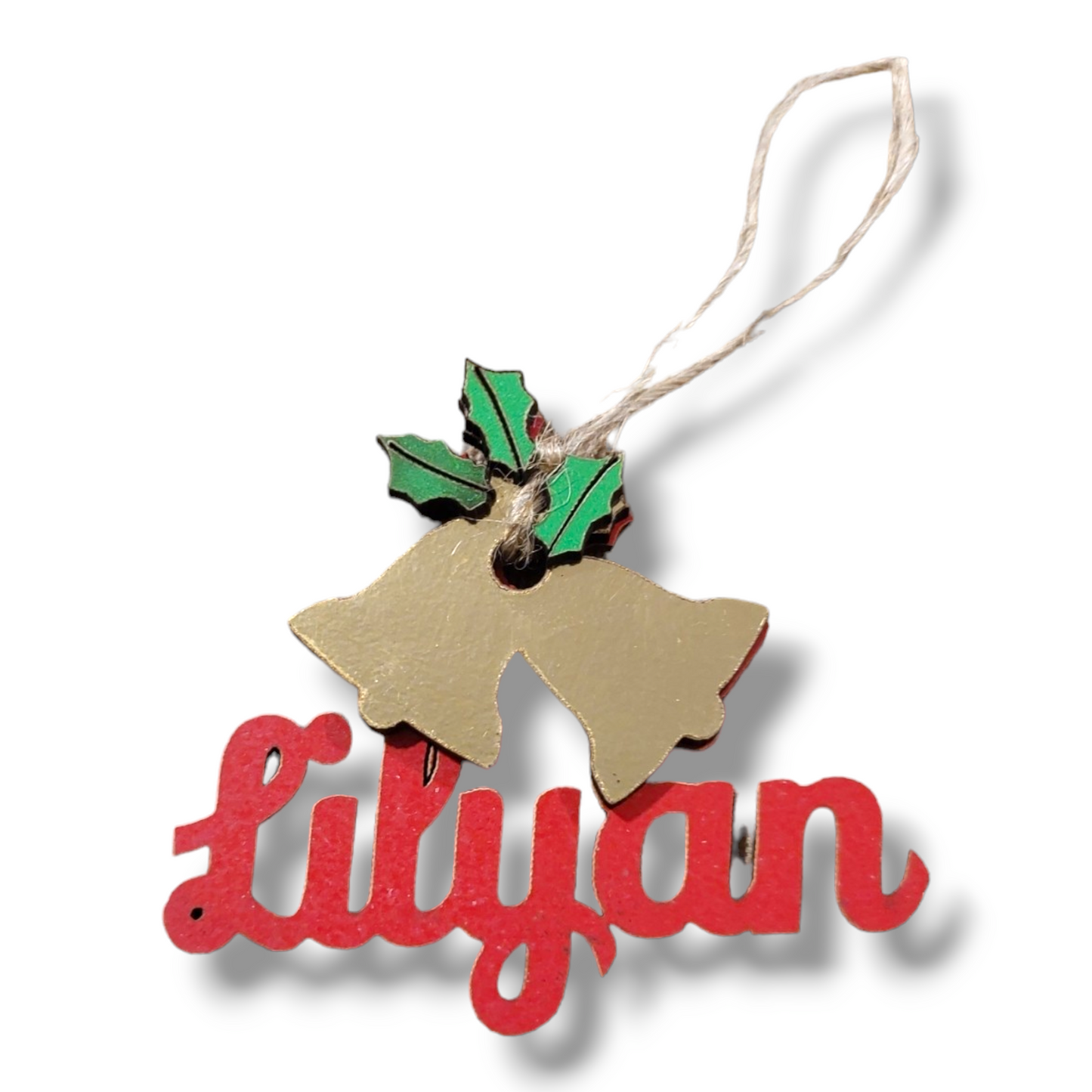 Wooden personalized name ornament