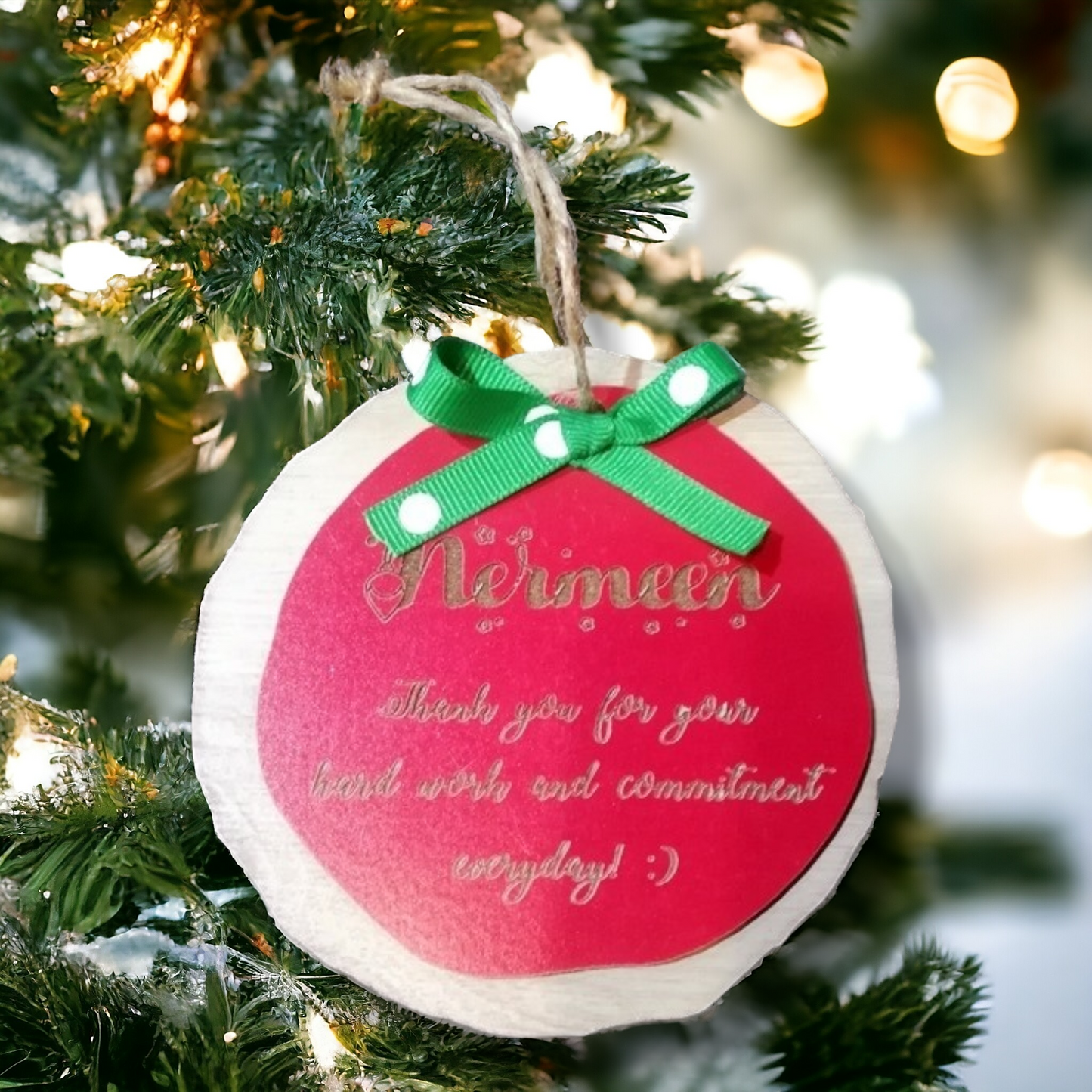 Wooden personalized Christmas ornament