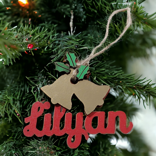 Wooden personalized name ornament