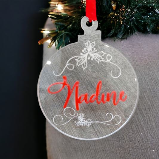 Acrylic personalized layered Christmas ornament