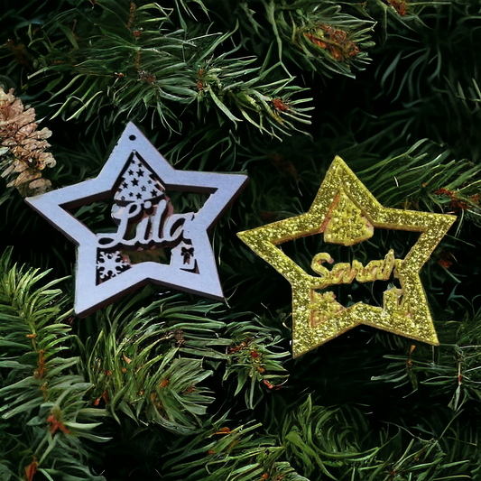 Personalized star Christmas ornament