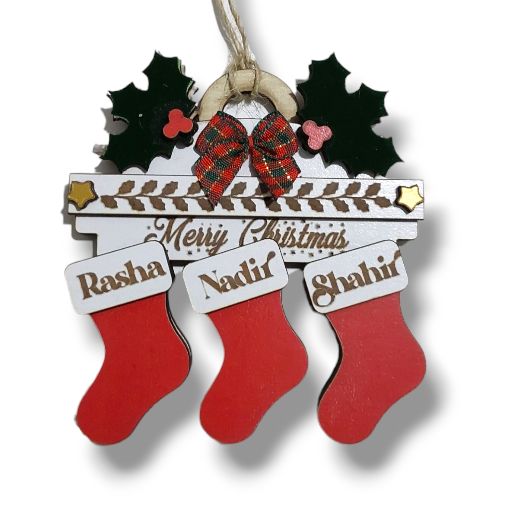 Ornament : Family personalized Christmas stockings ornament