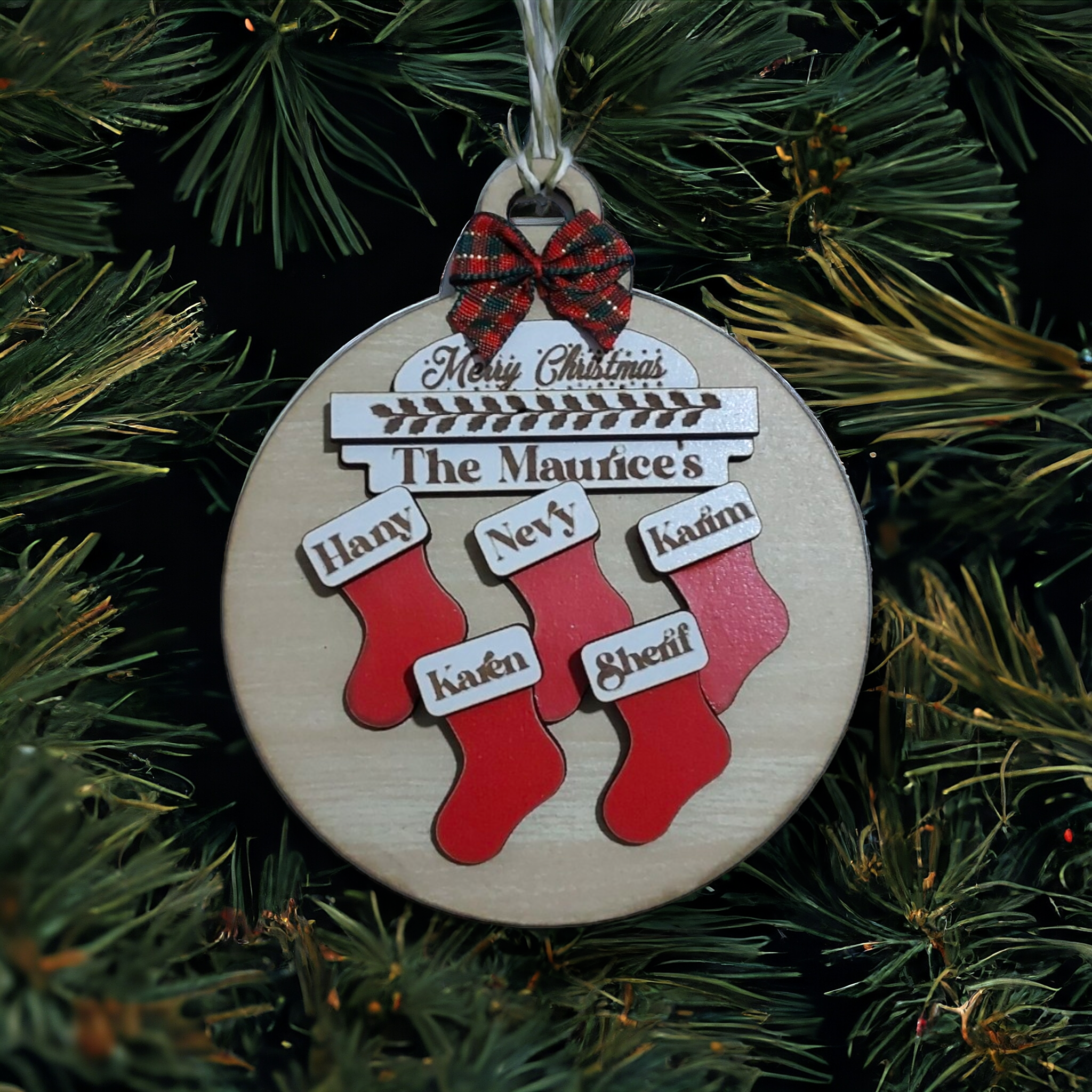 Ornament : Family personalized Christmas stockings ornament