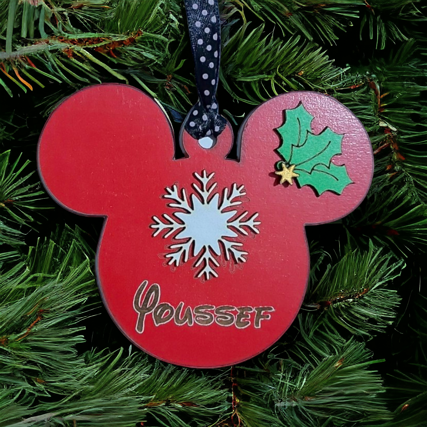Ornament: Personalized Christmas Mickey ornament