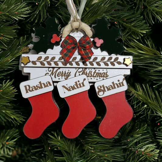 Ornament/Wall decor: Family personalized Christmas stockings