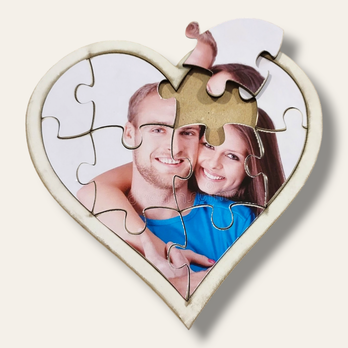 Heart shaped picture puzzle (white)