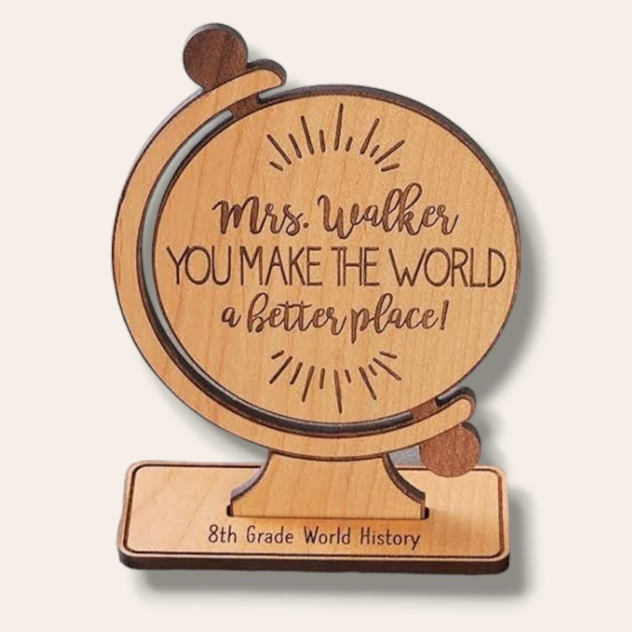 Wooden globe Teacher stand