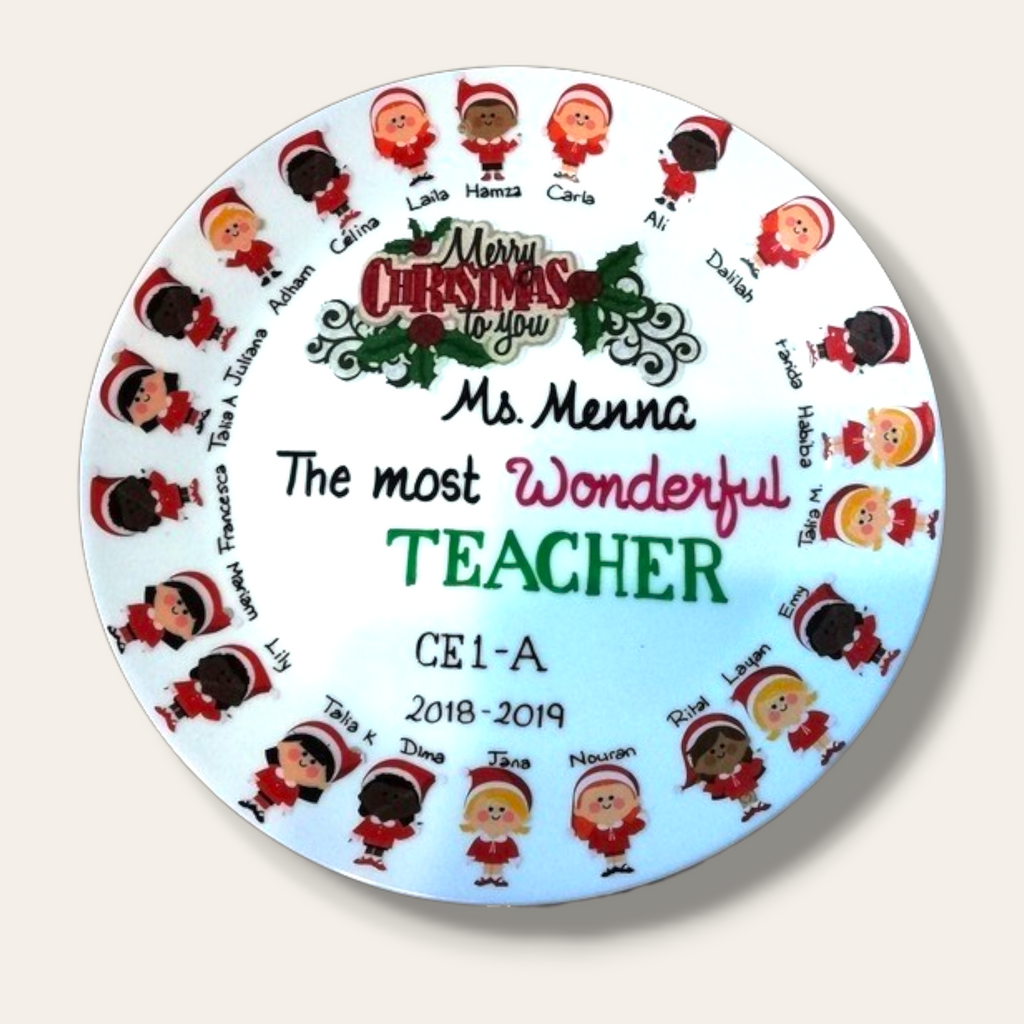 Sticker faces Class plates (Christmas)