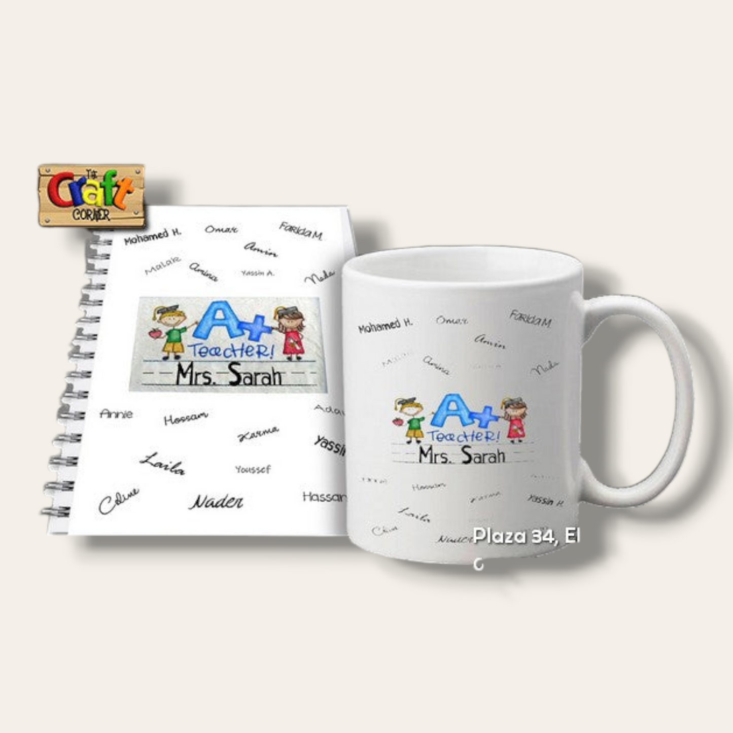 Teacher mug and notebook set (A+ teacher)