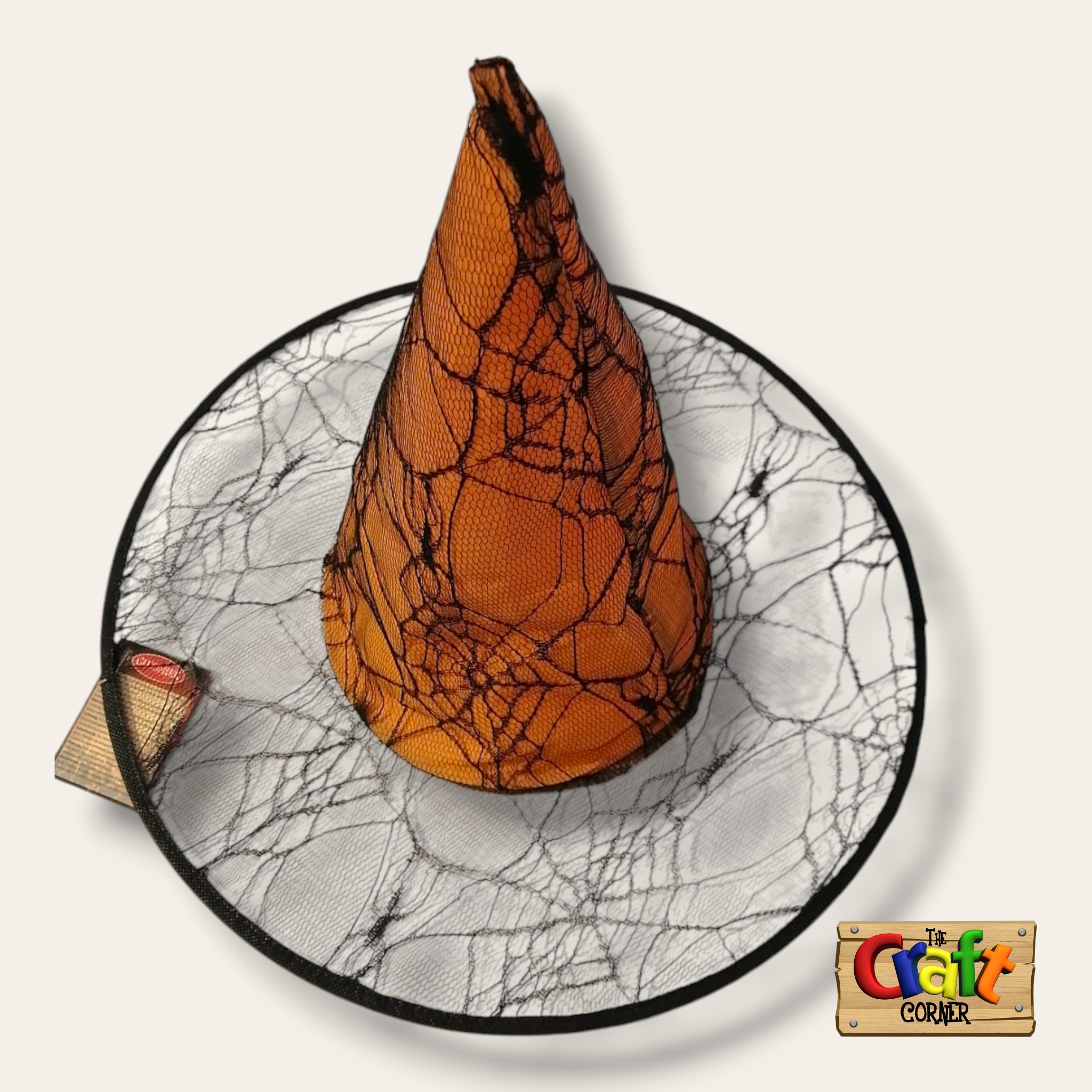 Witch hat (orange and black tulle)