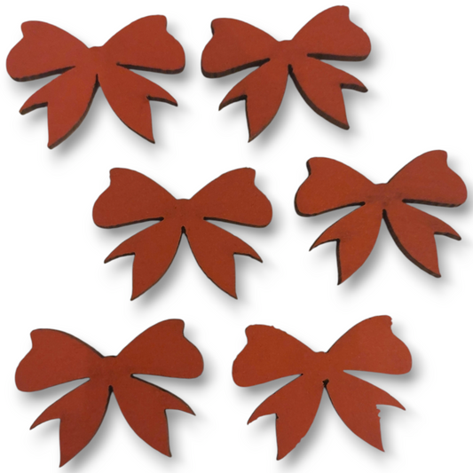 Wooden red bows 3.5cm