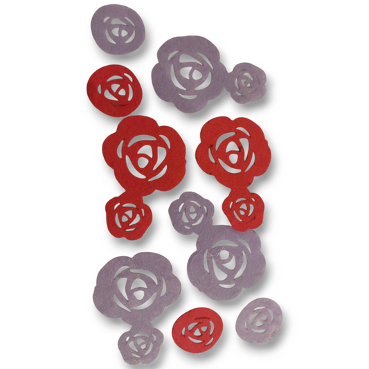 Felt flowers 2.5 & 6.5cm